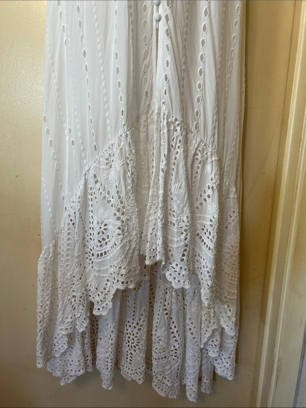 Young Fabulous & Broke White Eyelet Button-Front Maxi Dress size M - Picture 7 of 14